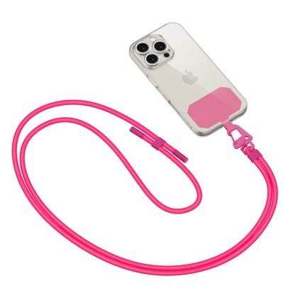Универсален ремък 80 см за смартфон от Tech-Protect C5S Rope Crossbody – Neon Pink 