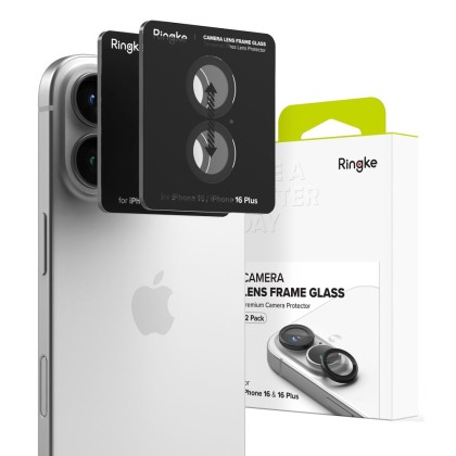 2 х Протектори за камера на iPhone 16 / 16 Plus от Ringke Camera Frame 2-pack - Черни