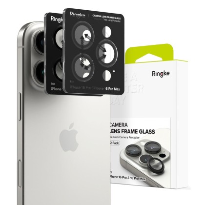 2 х Протектори за камера на iPhone 16 Pro / 16 Pro Max от Ringke Camera Frame 2-pack - Черни