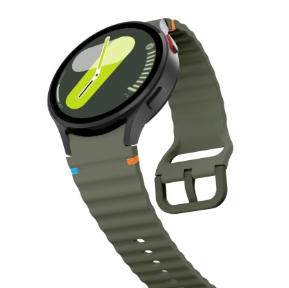 Силиконова каишка за Samsung Galaxy Watch 4/5/5 Pro/6/7/FE от Tech-Protect Silicone Sport - Army Green