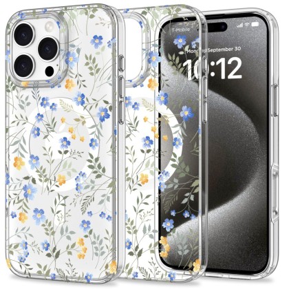 Твърд кейс с MagSafe пръстен за iPhone 16 Pro от Tech-Protect MagMood - Spring Flowers