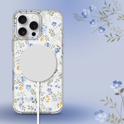 Твърд кейс с MagSafe пръстен за iPhone 16 Pro от Tech-Protect MagMood - Spring Flowers