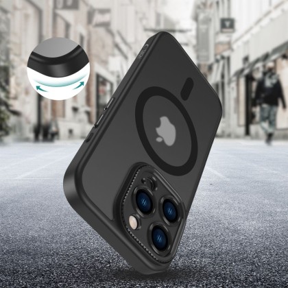 Кейс с MagSafe и защита на камерата за iPhone 16 Pro от Tech-Protect MagCam - Matte Black