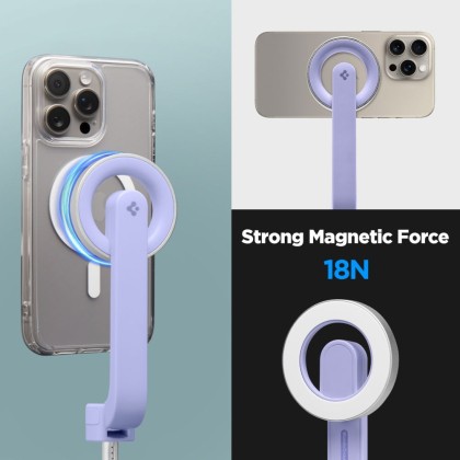 Магнитен селфи стик и статив с MagSafe и Bluetooth от Spigen S571W - Lavender