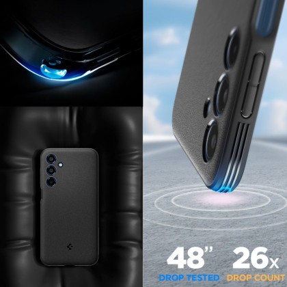 Удароустойчив калъф за Samsung Galaxy M35 5G от  Spigen Essential SandBlast - Черен