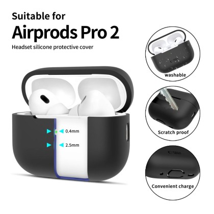 Силиконов кейс за слушалки Apple AirPods Pro 1 / 2 от Tech-Protect Silicone - Черен