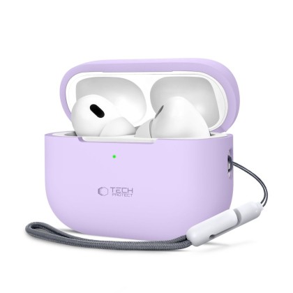 Силиконов кейс за слушалки Apple AirPods Pro 1 / 2 от Tech-Protect Silicone - Lavender