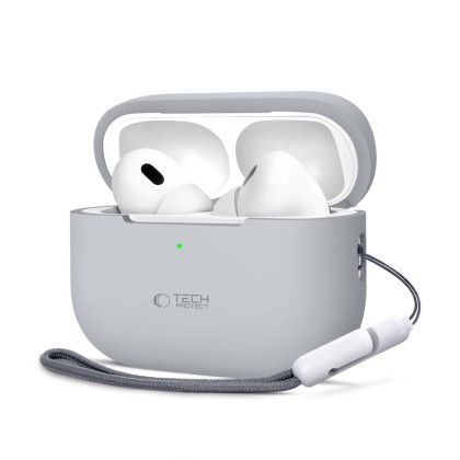 Силиконов кейс за слушалки Apple AirPods Pro 1 / 2 от Tech-Protect Silicone - Crayon Grey