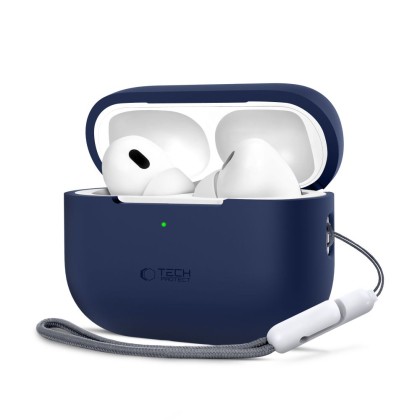 Силиконов кейс за слушалки Apple AirPods Pro 1 / 2 от Tech-Protect Silicone - Navy Blue