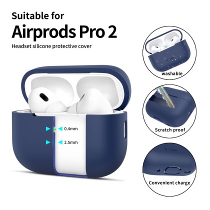 Силиконов кейс за слушалки Apple AirPods Pro 1 / 2 от Tech-Protect Silicone - Navy Blue