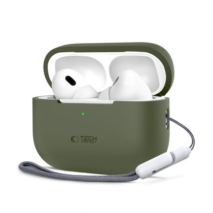 Силиконов кейс за слушалки Apple AirPods Pro 1 / 2 от Tech-Protect Silicone - Olive Green