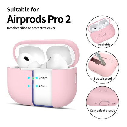 Силиконов кейс за слушалки Apple AirPods Pro 1 / 2 от Tech-Protect Silicone - Dusty Pink