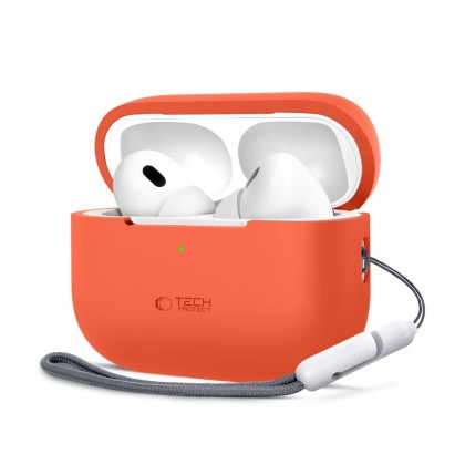 Силиконов кейс за слушалки Apple AirPods Pro 1 / 2 от Tech-Protect Silicone - Neon Orange