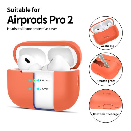 Силиконов кейс за слушалки Apple AirPods Pro 1 / 2 от Tech-Protect Silicone - Neon Orange