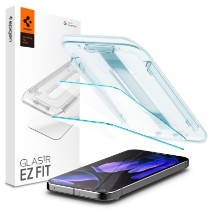 2 стъклени протектора за дисплей на Google Pixel 9 / 9 Pro от Spigen Glas.TR "Ez Fit" - Прозрачни