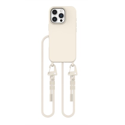 Кейс с ремък и MagSafe за iPhone 16 Pro Max от Tech-Protect Magnecklace - Latte