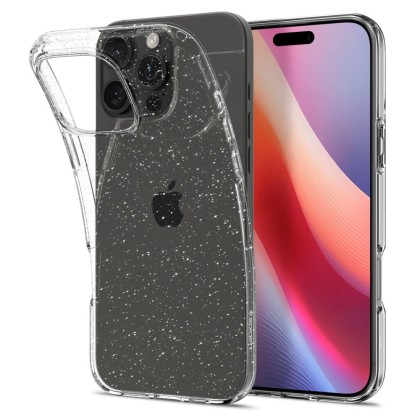 Удароустойчив, силиконов кейс за iPhone 16 Pro Max от Spigen Liquid Crystal - Glitter Crystal