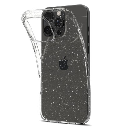 Удароустойчив, силиконов кейс за iPhone 16 Pro Max от Spigen Liquid Crystal - Glitter Crystal