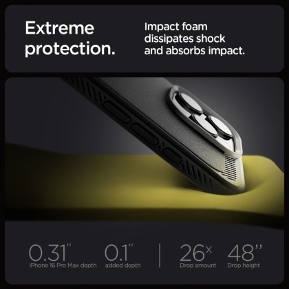 Удароустойчив кейс с MagSafe за iPhone 16 Pro Max от Spigen Rugged Armor Mag - Черен мат