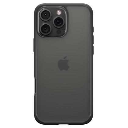 Удароустойчив твърд кейс за iPhone 16 Pro Max от Spigen Ultra Hybrid - Черен мат