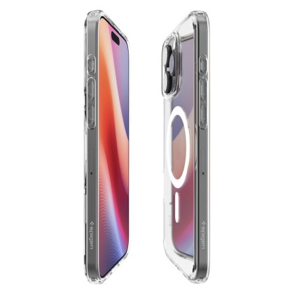 Удароустойчив кейс с MagSafe пръстен за iPhone 16 Pro Max от Spigen Ultra Hybrid Mag - Бял