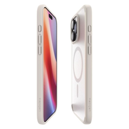 Удароустойчив кейс с MagSafe пръстен за iPhone 16 Pro Max от Spigen Ultra Hybrid Mag - Frost Natural Titanium