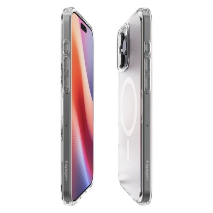 Удароустойчив кейс с MagSafe пръстен за iPhone 16 Pro Max от Spigen Ultra Hybrid Mag - Frost Clear