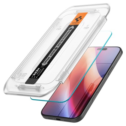 2 стъклени протектора за дисплей на iPhone 16 Pro Max  от Spigen Glas.TR "Ez Fit" - Прозрачни