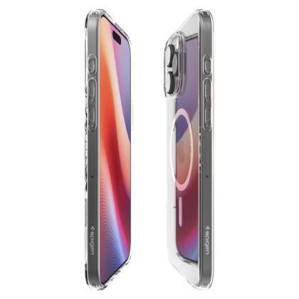 Удароустойчив кейс с MagSafe за iPhone 16 Pro от Spigen Liquid Crystal Mag - Прозрачен