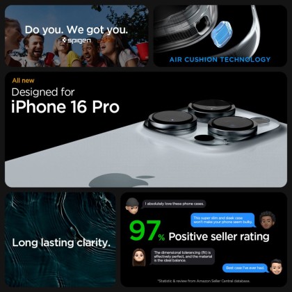SPIGEN ULTRA HYBRID IPHONE 16 PRO CRYSTAL CLEAR