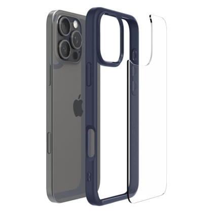 Удароустойчив твърд кейс за iPhone 16 Pro от Spigen Ultra Hybrid - Navy Blue