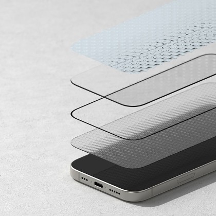 2 х Стъклен протектор за дисплей на iPhone 16 Pro от Ringke Easy Slide 2-Pack - Черен