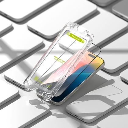 2 х Стъклен протектор за дисплей на iPhone 16 Pro от Ringke Easy Slide 2-Pack - Черен