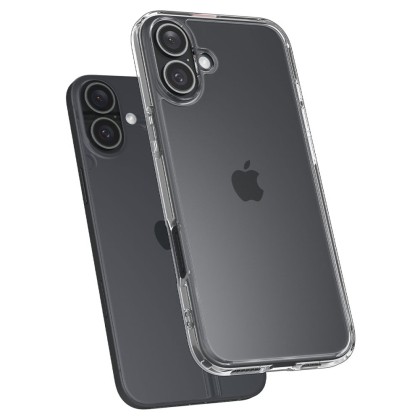 Удароустойчив твърд кейс за iPhone 16 Plus от Spigen Ultra Hybrid - Прозрачен