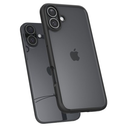 Удароустойчив твърд кейс за iPhone 16 Plus от Spigen Ultra Hybrid - Черен мат