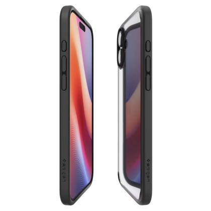 Удароустойчив твърд кейс за iPhone 16 Plus от Spigen Ultra Hybrid - Черен мат