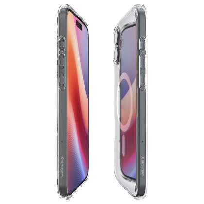 Удароустойчив кейс с MagSafe пръстен за iPhone 16 Plus от Spigen Ultra Hybrid Mag - Бял