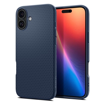 Силиконов кейс за iPhone 16 от Spigen Liquid Air - Navy Blue