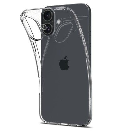 Удароустойчив, силиконов кейс за iPhone 16 от Spigen Liquid Crystal - Прозрачен