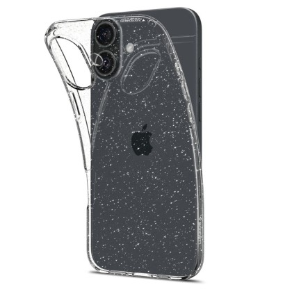 Удароустойчив, силиконов кейс за iPhone 16 от Spigen Liquid Crystal - Glitter Crystal