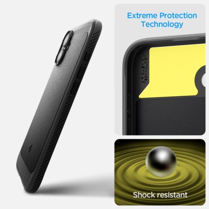 Удароустойчив кейс с MagSafe за iPhone 16 от Spigen Rugged Armor Mag - Черен мат