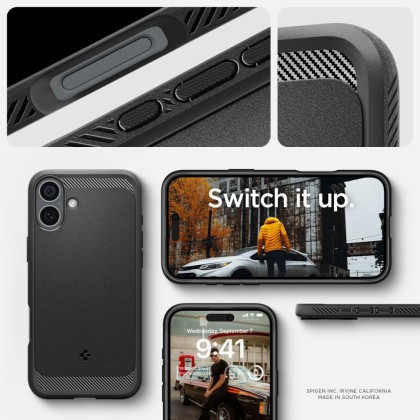 SPIGEN RUGGED ARMOR MAG MAGSAFE IPHONE 16 MATTE BLACK