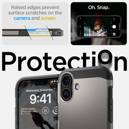 Удароустойчив, твърд кейс с MagSafe за iPhone 16 от Spigen Tough Armor Mag - Gunmetal