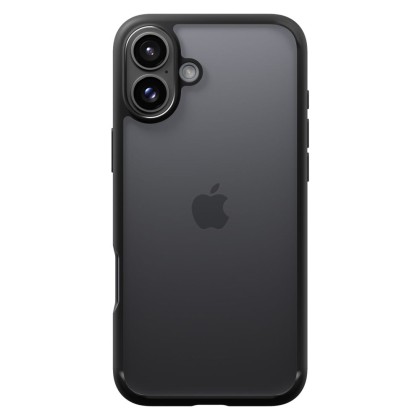 Удароустойчив твърд кейс за iPhone 16 от Spigen Ultra Hybrid - Черен мат