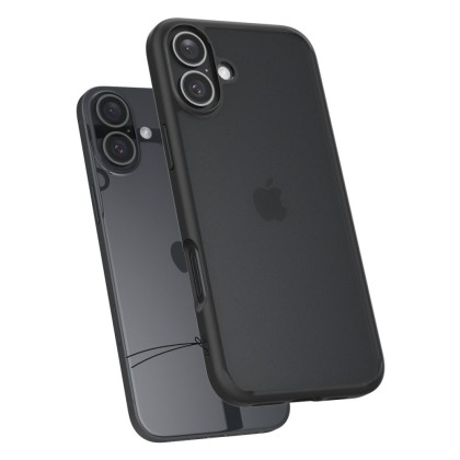 Удароустойчив твърд кейс за iPhone 16 от Spigen Ultra Hybrid - Frost Black