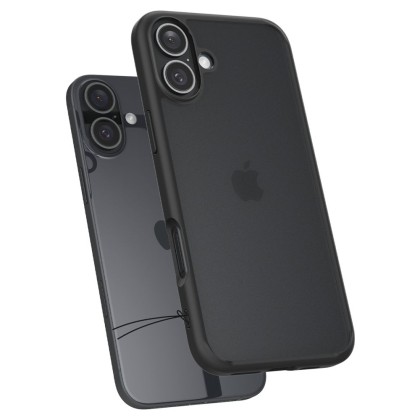 Удароустойчив твърд кейс за iPhone 16 от Spigen Ultra Hybrid - Frost Black