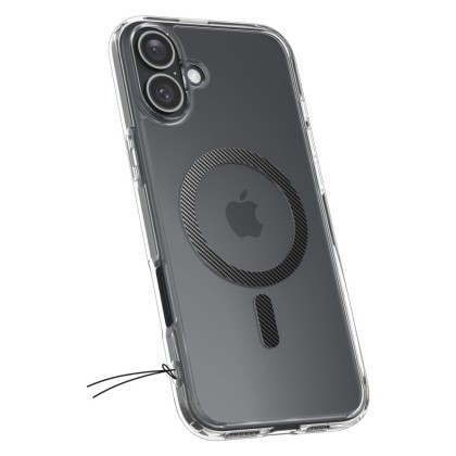 Удароустойчив кейс с MagSafe пръстен за iPhone 16 от Spigen Ultra Hybrid Mag - Carbon Fiber