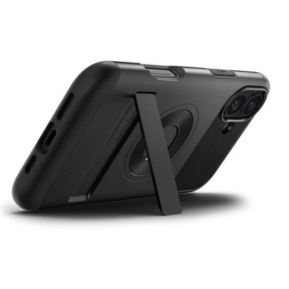 Удароустойчив кейс с MagSafe за iPhone 16 от Spigen Slim Armor Mag - Black