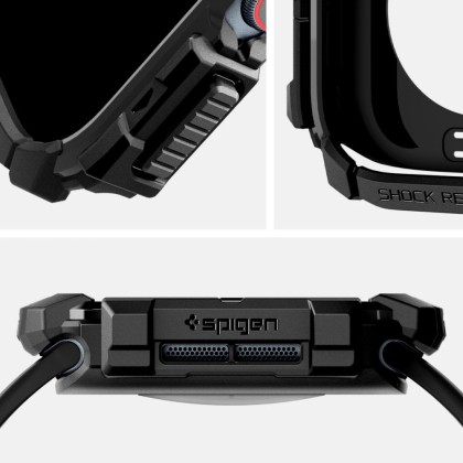 Удароустойчив кейс за Apple Watch 10 (42mm) от Spigen Rugged Armor - Черен мат