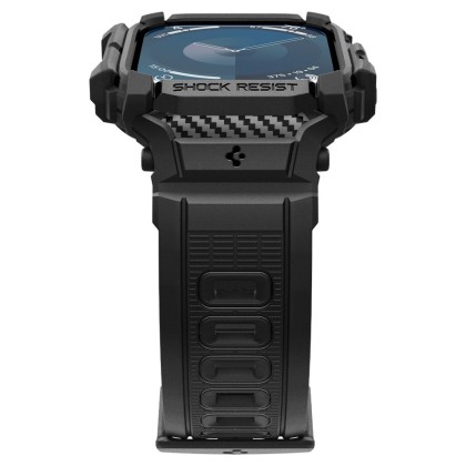 Удароустойчив кейс с каишка за Apple Watch 10 (42mm) от Spigen Rugged Armor Pro - Черен мат